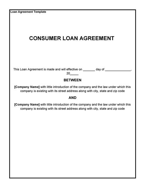 Simple Cash Loan Agreement